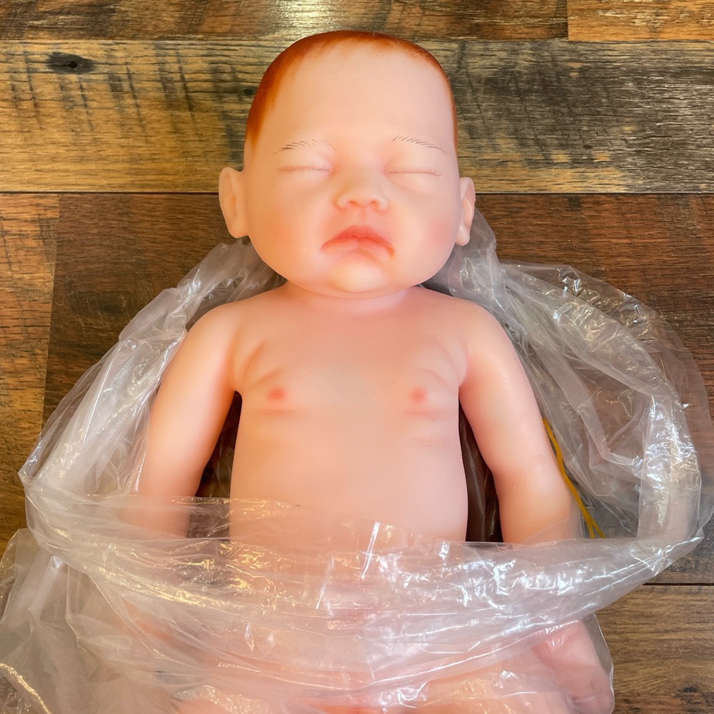 17" FULL Body Silicone Sleeping Newborn Reborn Girl Doll Handmade Soft BabyDoll